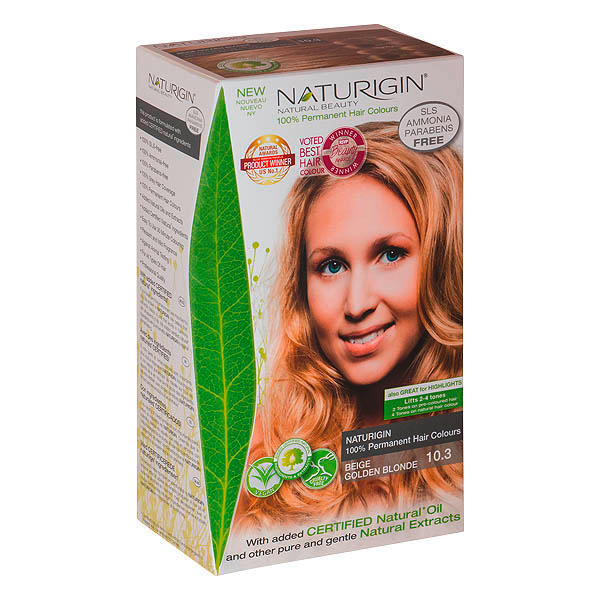 Naturigin Permanent Hair Color Cream Set 10.3 Beige Golden Blonde - 1