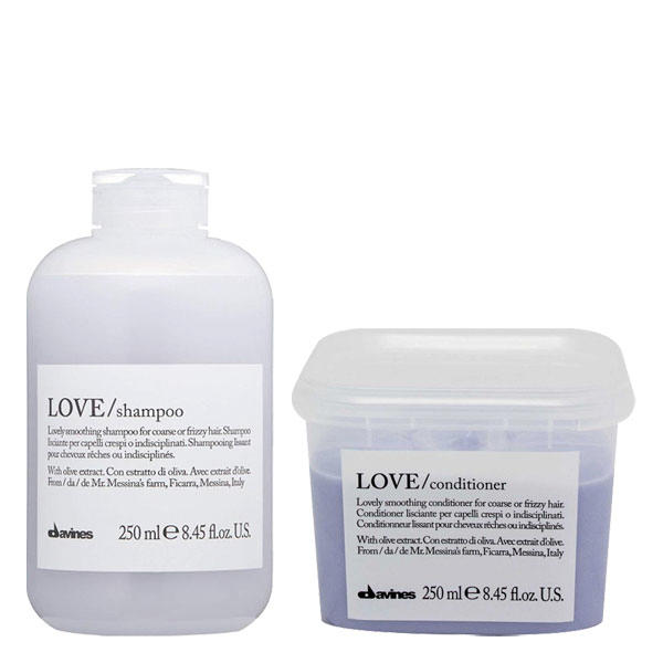 Davines Essential Haircare Love Smooth Set (Shampoo 250 ml + Conditioner 250 ml)  - 1