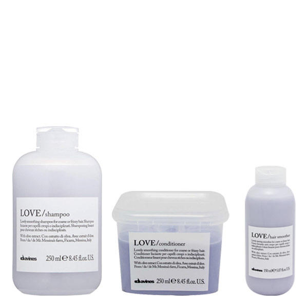 Davines Essential Haircare Love Smooth Set (Shampoo 250 ml + Condiotioner 250 ml + Hair Smoother 150 ml)  - 1
