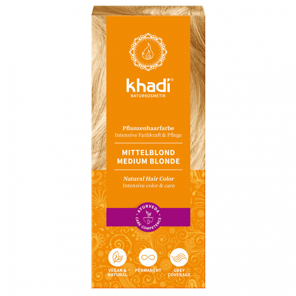 khadi Color de pelo vegetal rubio medio 100 g - 1