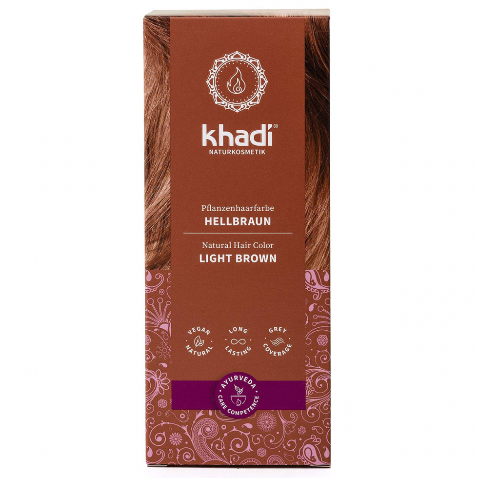 khadi Couleur de cheveux à base de plantes brun clair 100 g - 1