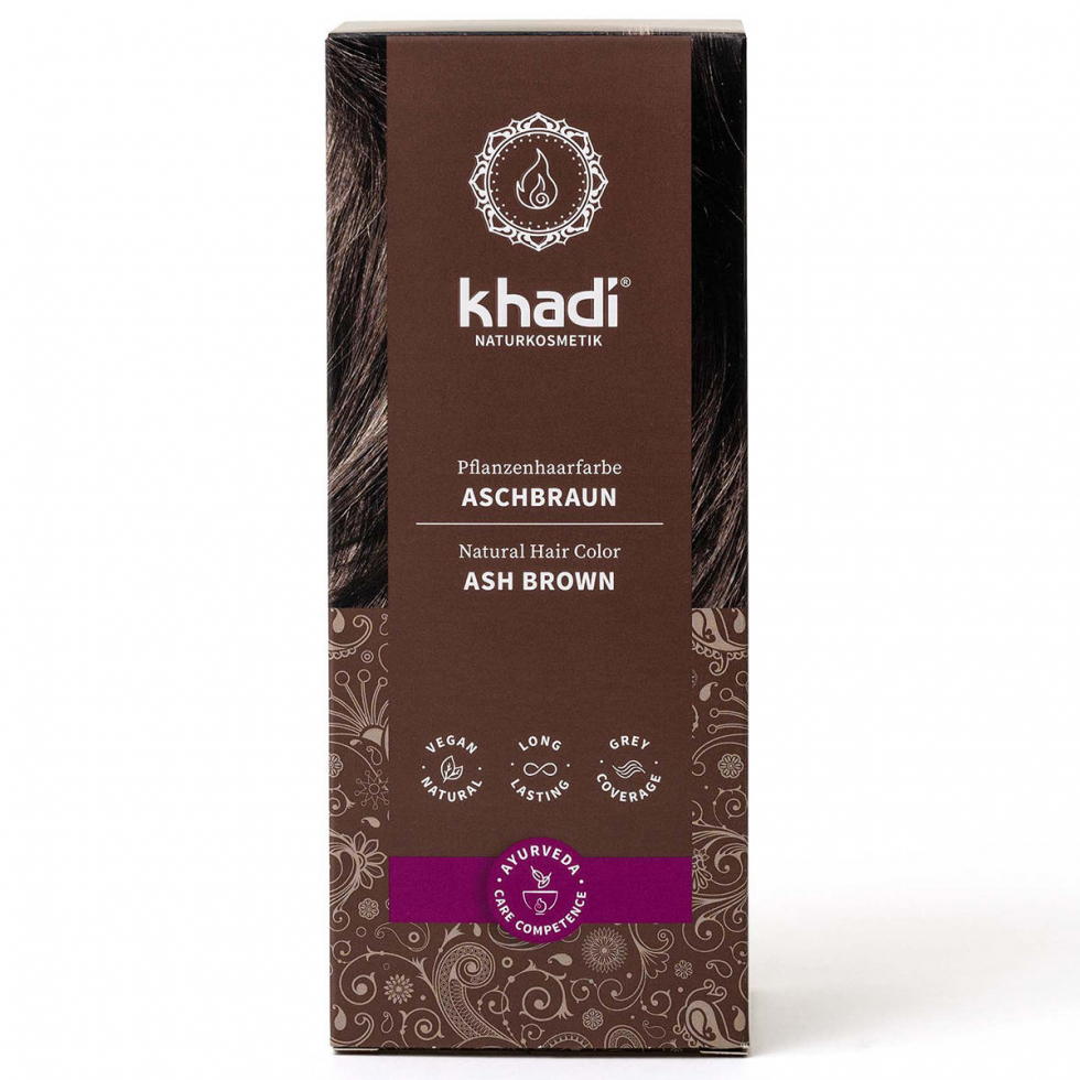 khadi Couleur de cheveux à base de plantes brun cendré 100 g - 1