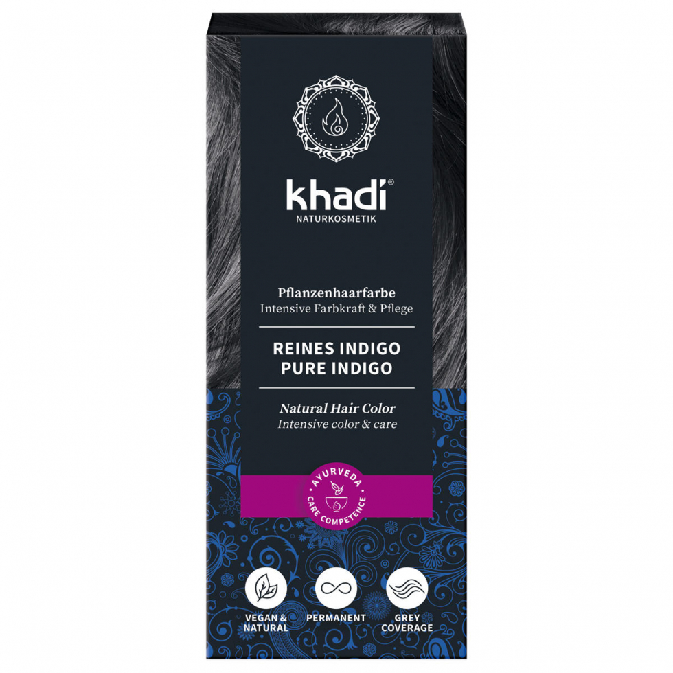 khadi Plantaardige haarverf puur indigo 100 g - 1