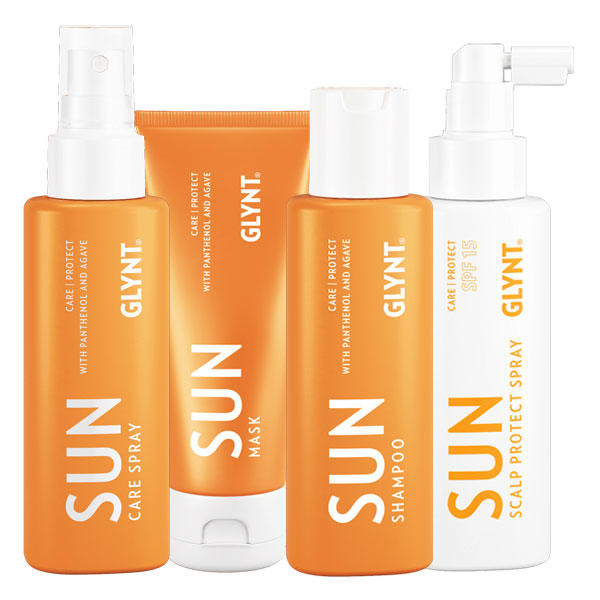 GLYNT SUN Coffret vacances pour les cheveux (Shampoo 100 ml + Mask 100 ml + Care Spray 100 ml + Scalp Protect Spray 100 ml)  - 1