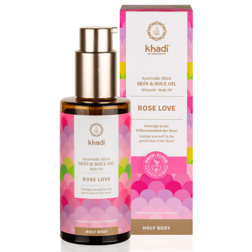 khadi Holy Body Ayurvedic Elixir Skin & Soul Body Oil Rose Love 100 ml - 1