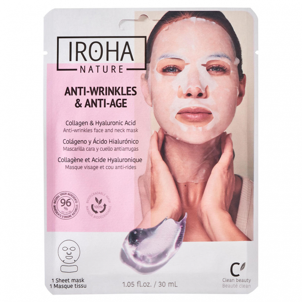 IROHA nature Anti-Wrinkles & Anti-Age Face And Neck Mask 1 Stück - 1