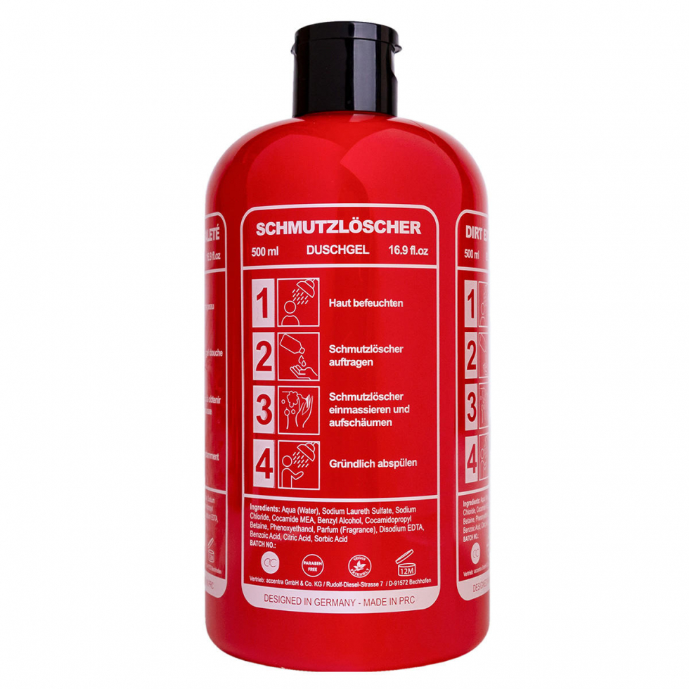 accentra MEN CLASSICS Shower gel SCHMUTZLÖSCHER in a bottle with a fire extinguisher look 500 ml - 1