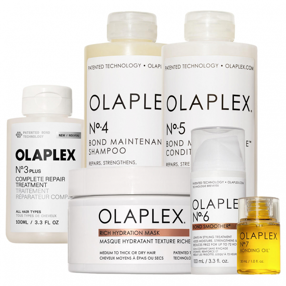 Olaplex Step by Step Set (No.3PLUS 100ml + No.4 250ml + No.5 250ml + No.6 100ml + No.7 30ml + Mask 200ml) 930 ml - 1
