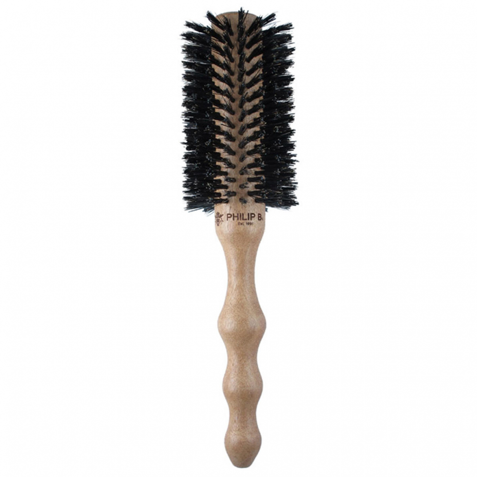 PHILIP B Round Hairbrush Polish Mahogany Handle  - 1