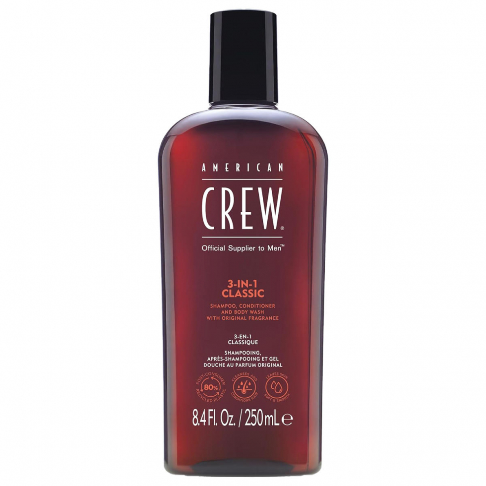 American Crew 3In1 Classic Shampoo, Conditioner & Body Wash  - 1