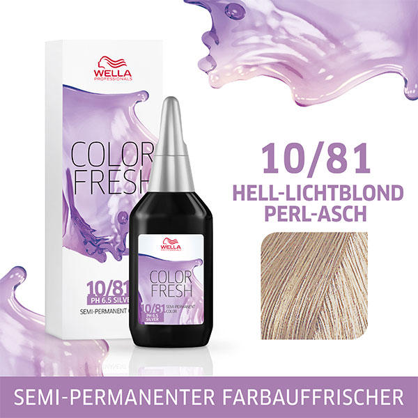 Wella Color Fresh pH 6.5 - Silver 10/81 Hell Lichtblond Perl Asch, 75 ml - 1