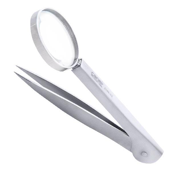 5-Piece Magnifying Tweezers Set With Splinter Remover And Magnifying Glass - Jewelry & Hobby