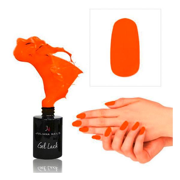 Juliana Nails Gel Lack Neon Leuchtend Orange, Flasche 6 ml - 1