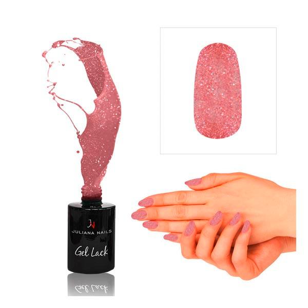 Juliana Nails Gel Lack Glitter/Shimmer Glitter Rosa, Flasche 6 ml - 1