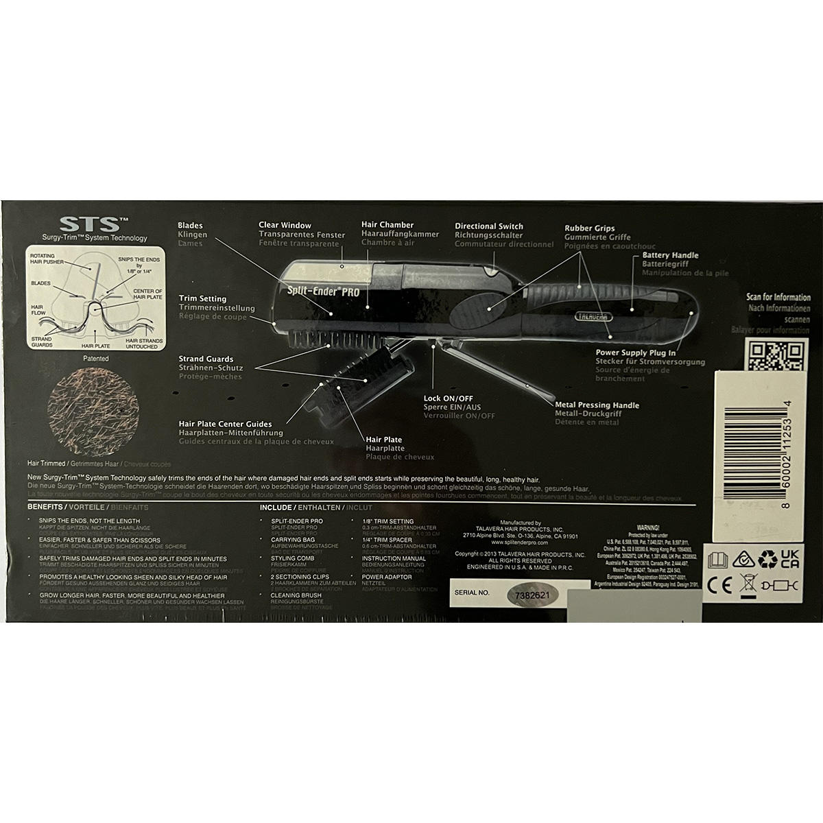 Talavera Split-Ender PRO Spliss-Entferner - für Friseure Black - 10