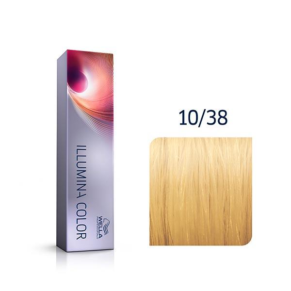 Wella Illumina Color Permanent Color Creme 10/38 Light Light Blonde Gold Pearl Tube 60 ml - 2
