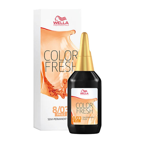 Wella Color Fresh pH 6.5 - Acid 8/03 Biondo chiaro oro naturale, 75 ml - 2
