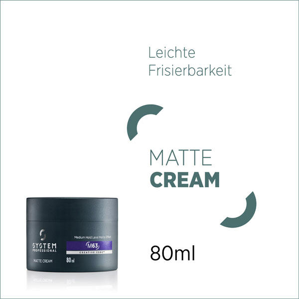 System Professional LipidCode MAN M63 Matte Cream mittlerer Halt 80 ml - 2