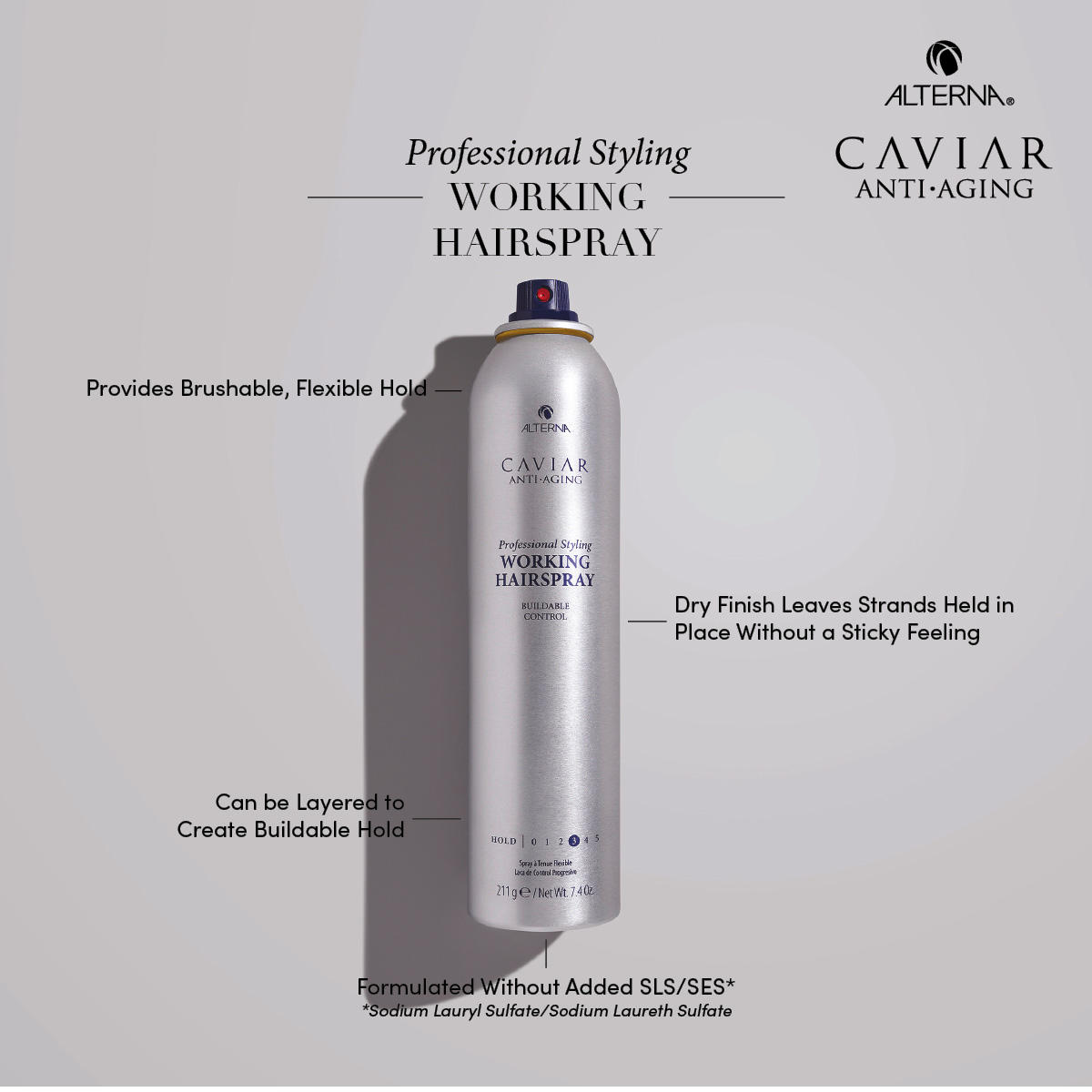Alterna Caviar Anti-Aging Professional Styling Working Hairspray Tenue moyenne 211 g - 2