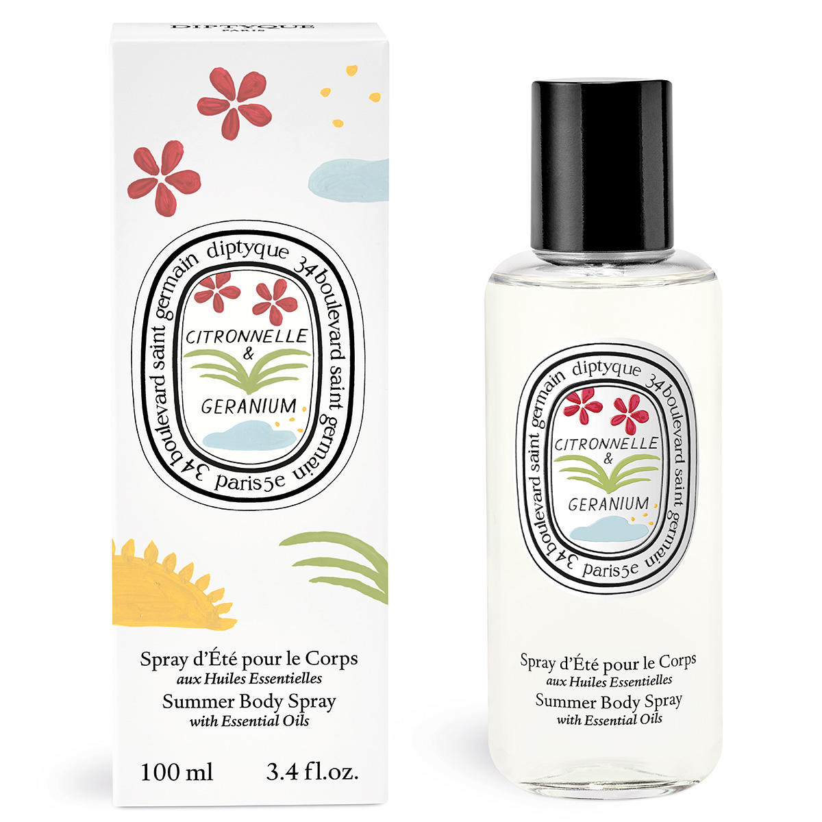 diptyque Lemongrass & Geranium - Summer essential oil body spray 100 ml - 2