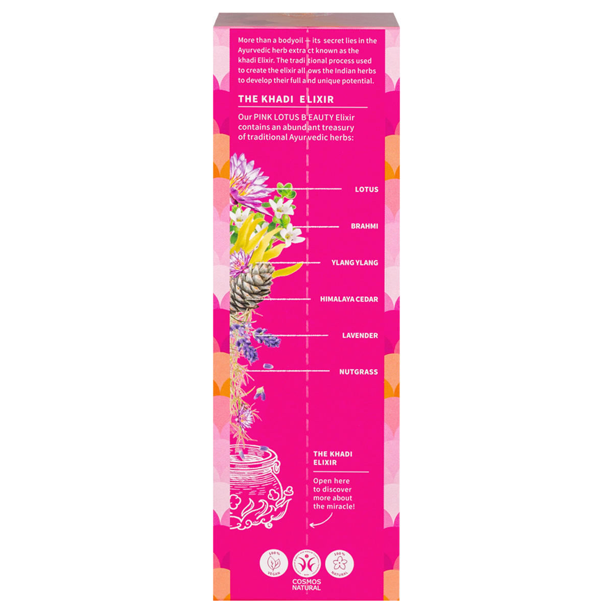 khadi Holy Body Ayurvedische Elixir Huid & Ziel Lichaamsolie Roze Lotus Schoonheid 100 ml - 2