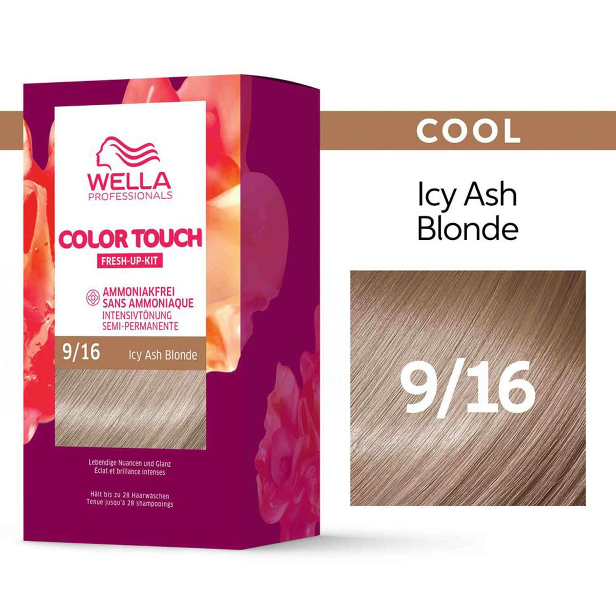 Wella Color Touch Fresh-Up-Kit 9/16 Biondo chiaro violetto cenere 130 ml - 2