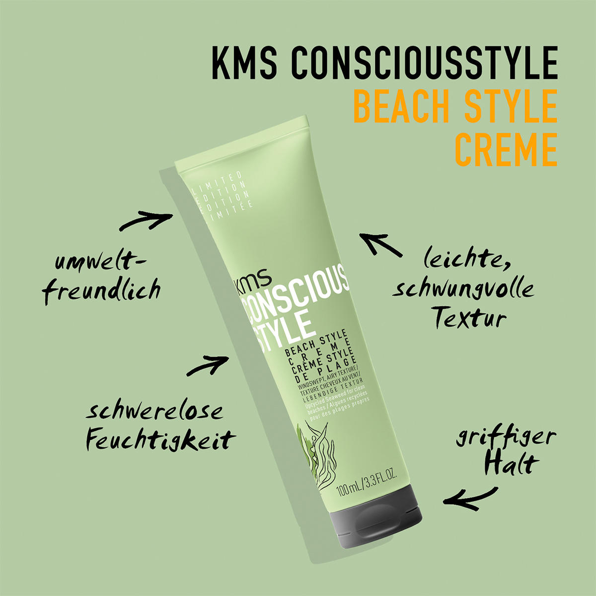 KMS CONSCIOUSSTYLE Beach Style Creme 100 ml - 2