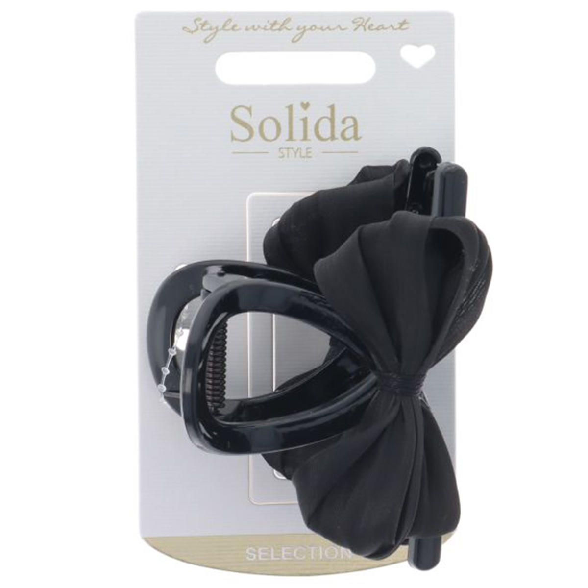 Solida Barrette à cheveux nœud noir  - 2