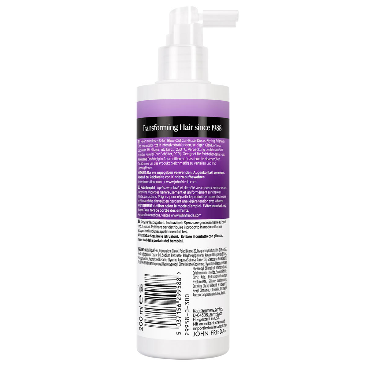 JOHN FRIEDA Frizz Ease Spray Infiniment Lisse Salon Blow-Out 200 ml - 2