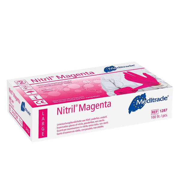Meditrade Nitril Magenta Handschuhe  - 2