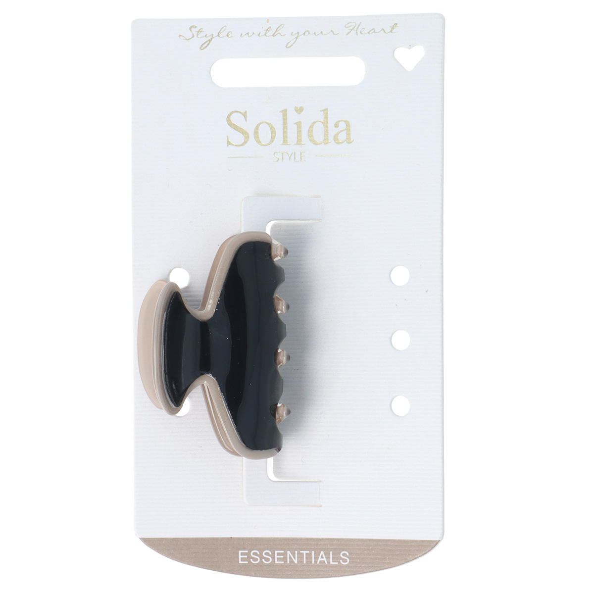 Solida Pince à cheveux noir/beige  - 2