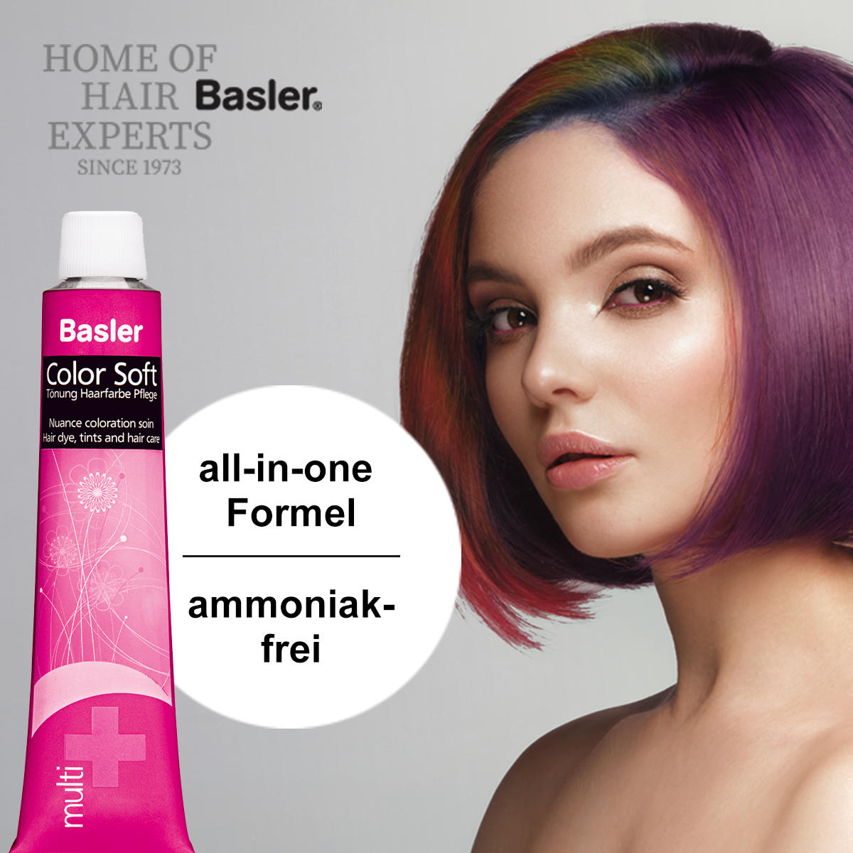 Basler Color Soft multi Caring Cream Color 5/6 light brown violet - burgundy, tube 60 ml - 3