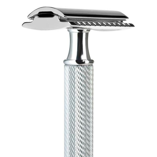 MÜHLE Razor plane closed comb R89 metal handle with chrome metal accents - 3