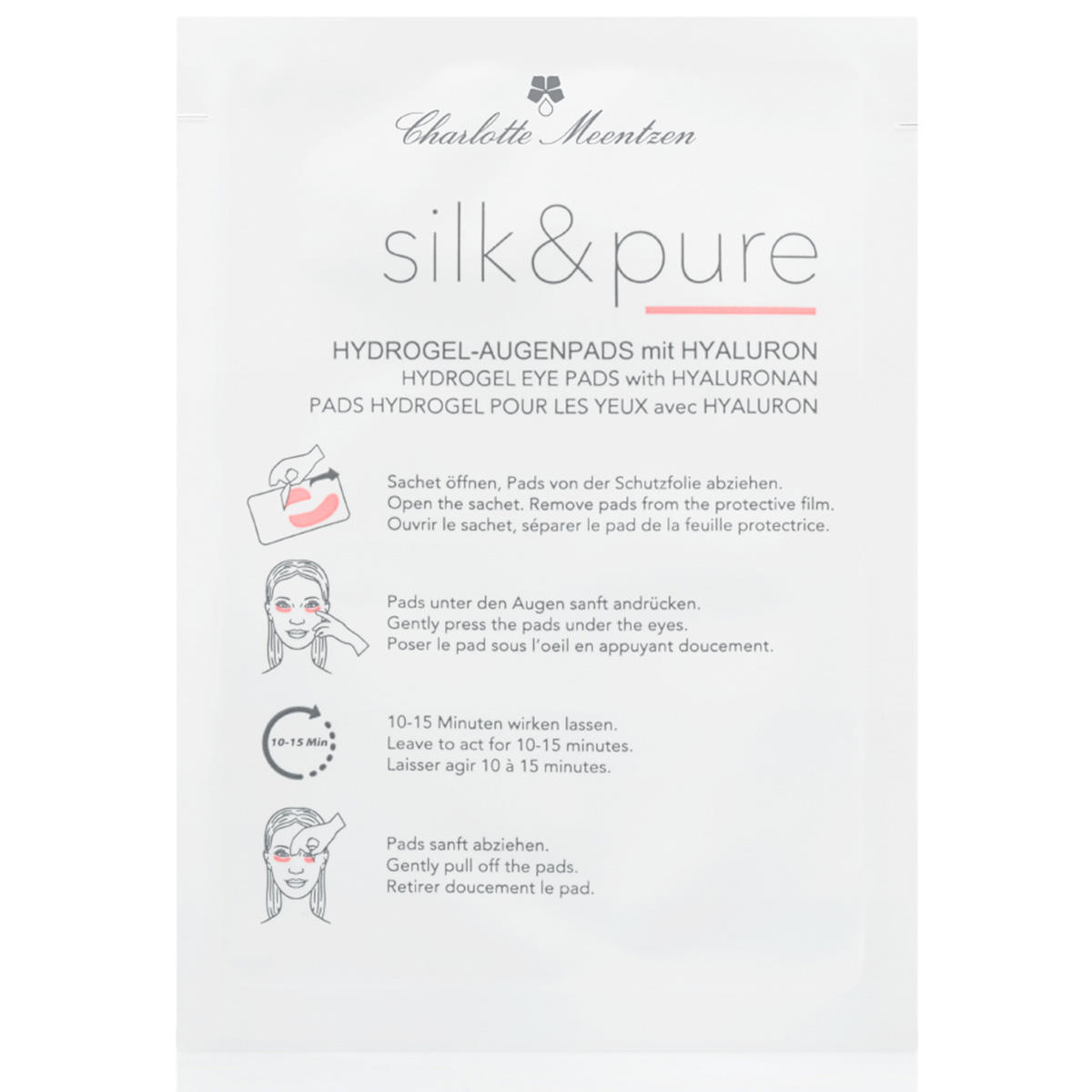 Charlotte Meentzen Silk & Pure Hydrogel-Augenpads mit Hyaluron 5 x 2 Stück - 3