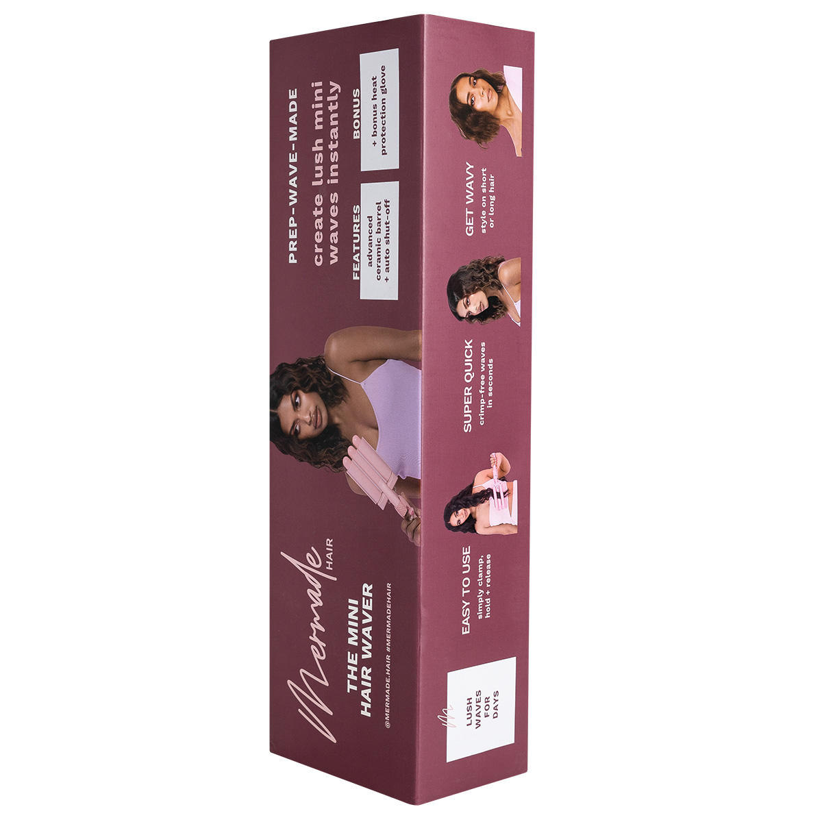 Mermade Hair Pro Mini Hair Waver Pink 25mm Curling iron  - 3