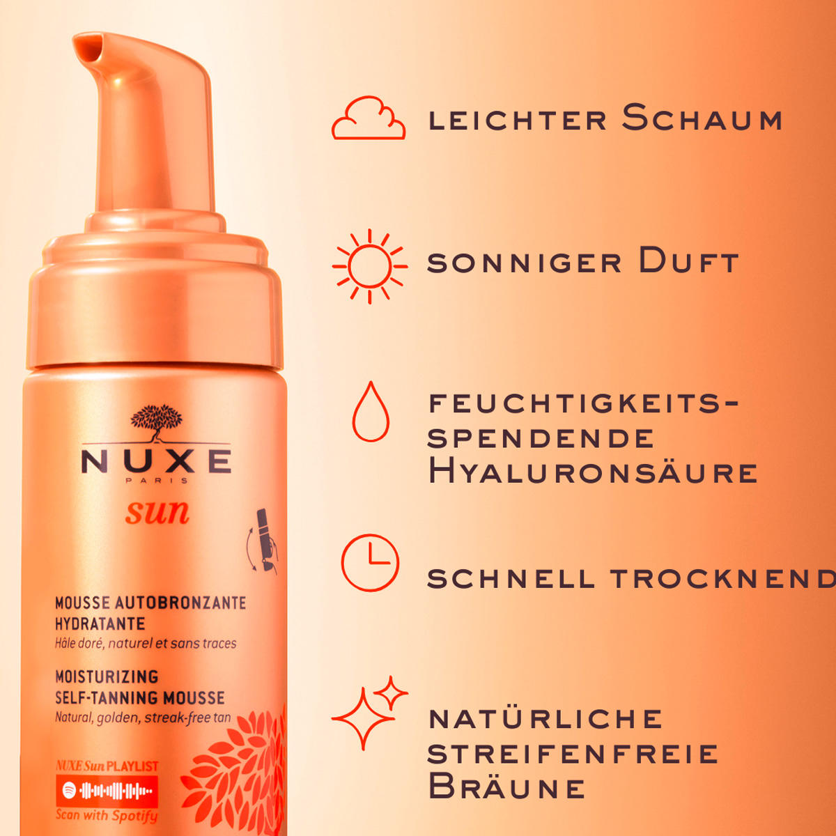 NUXE Sun Moisturizing Self-Tanning Mousse 150 ml - 3