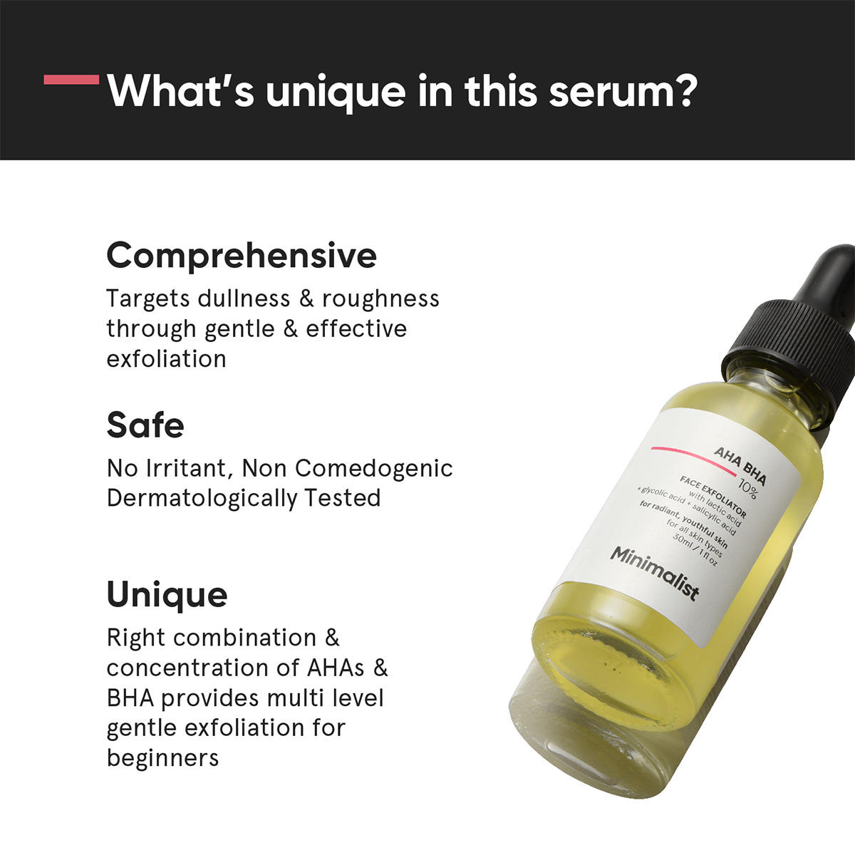 Minimalist AHA BHA 10% Face Exfoliator 30 ml - 3