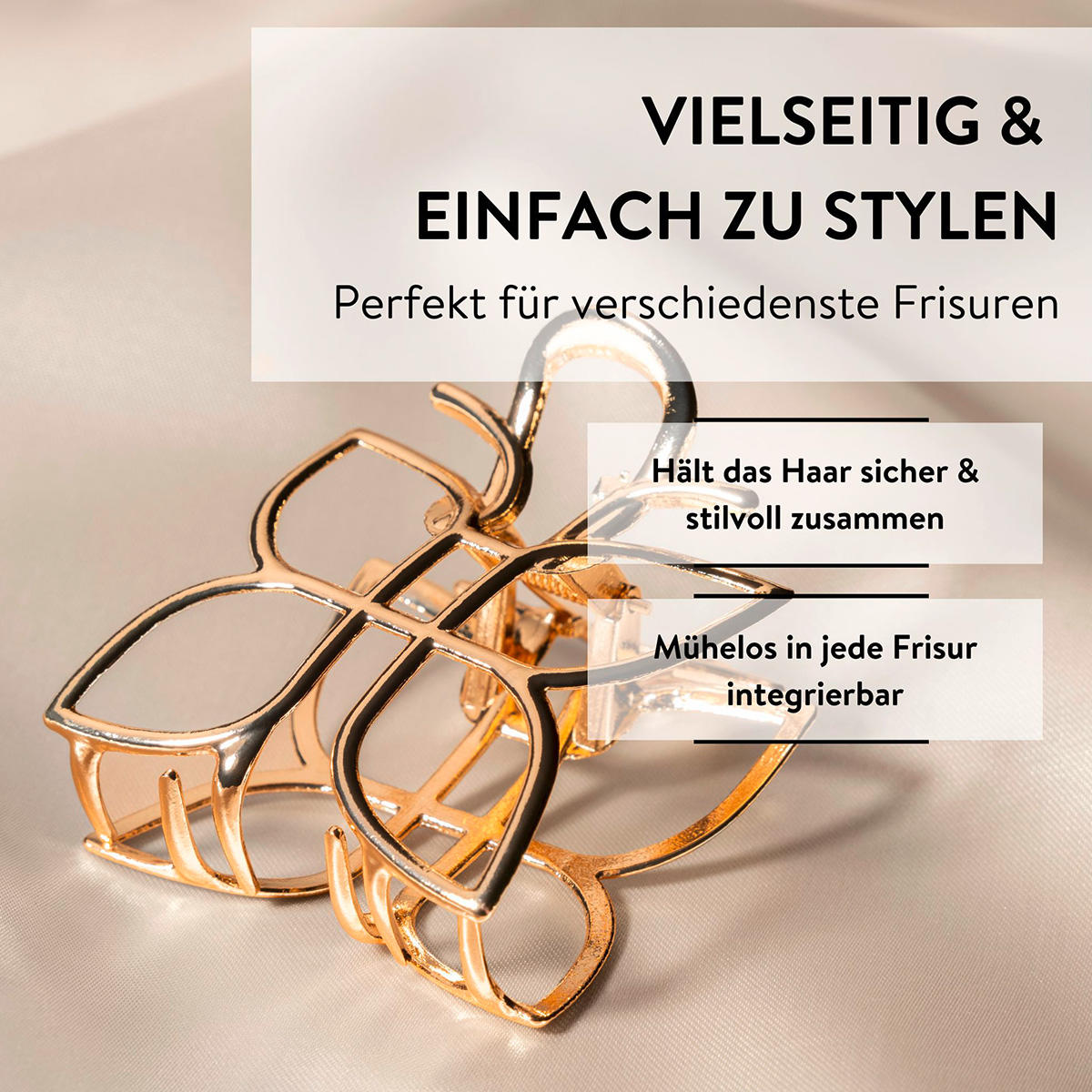 PARSA Beauty Haarklammer Schmetterling Gold  - 3