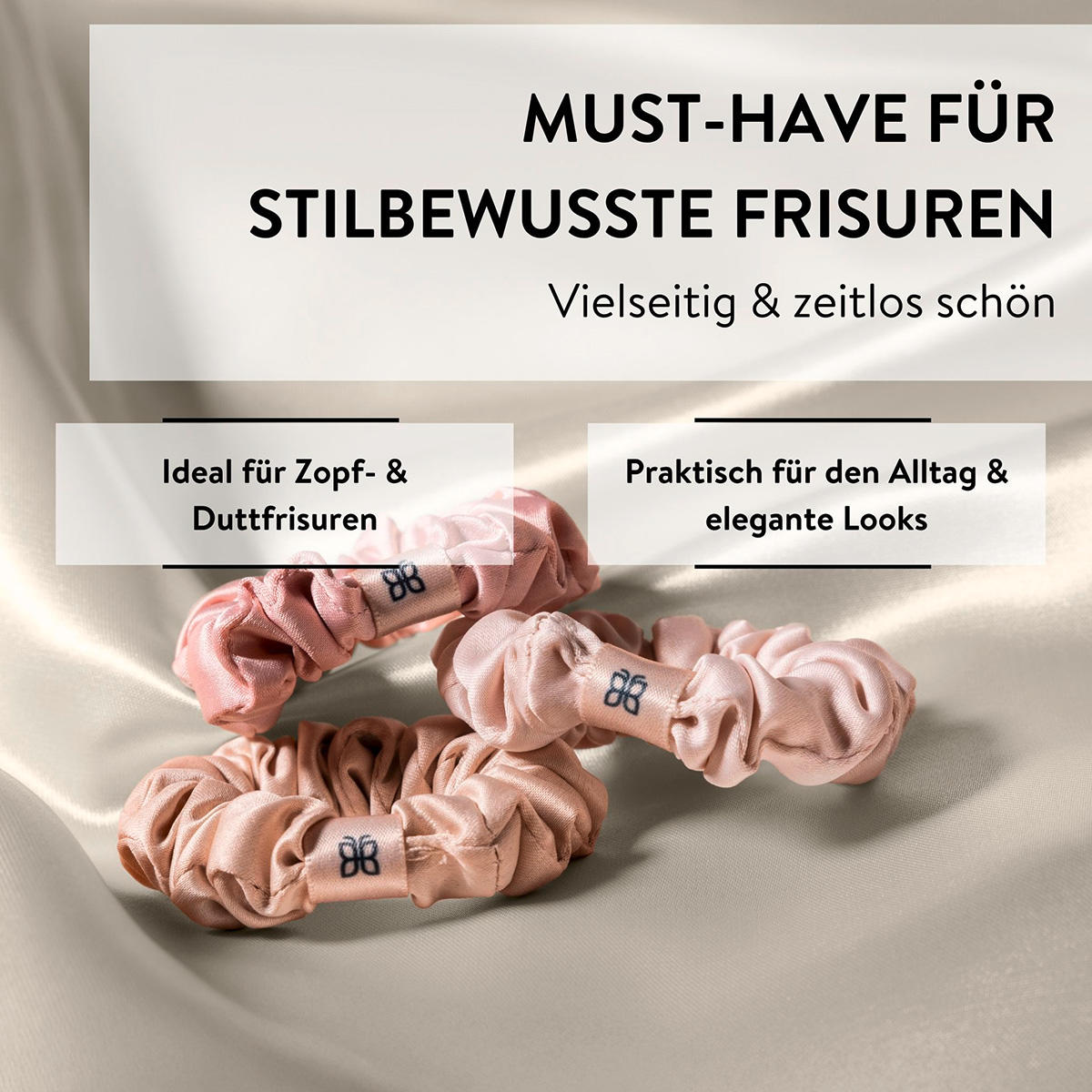 PARSA Beauty Scrunchie-Set mehrfarbig satiniert 3 Stück - 3