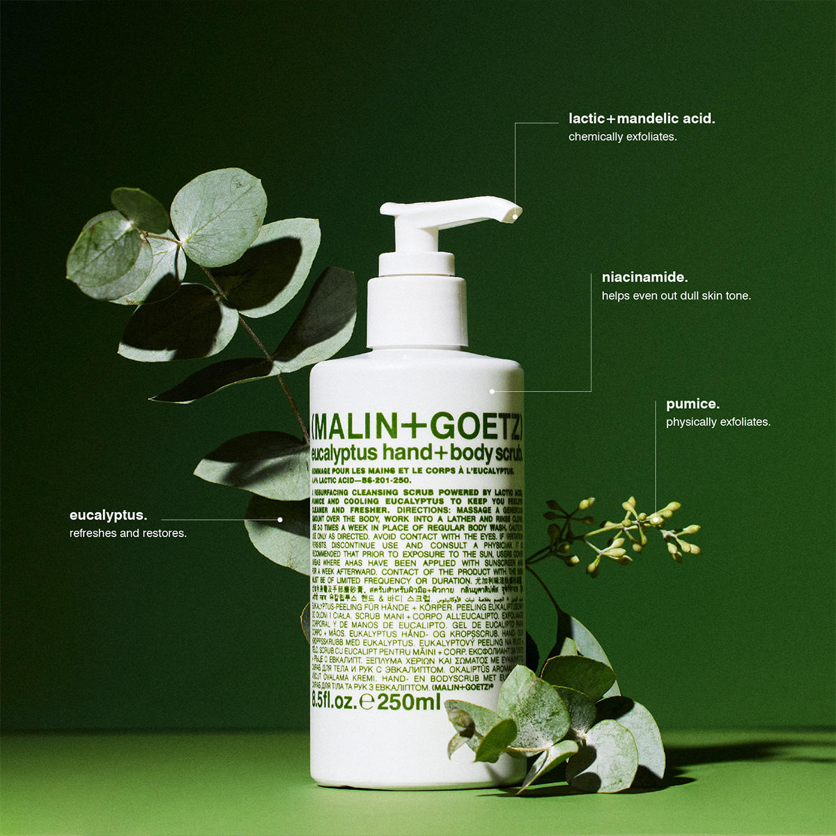 MALIN+GOETZ Eucalyptus Hand + Body Scrub 250 ml - 3