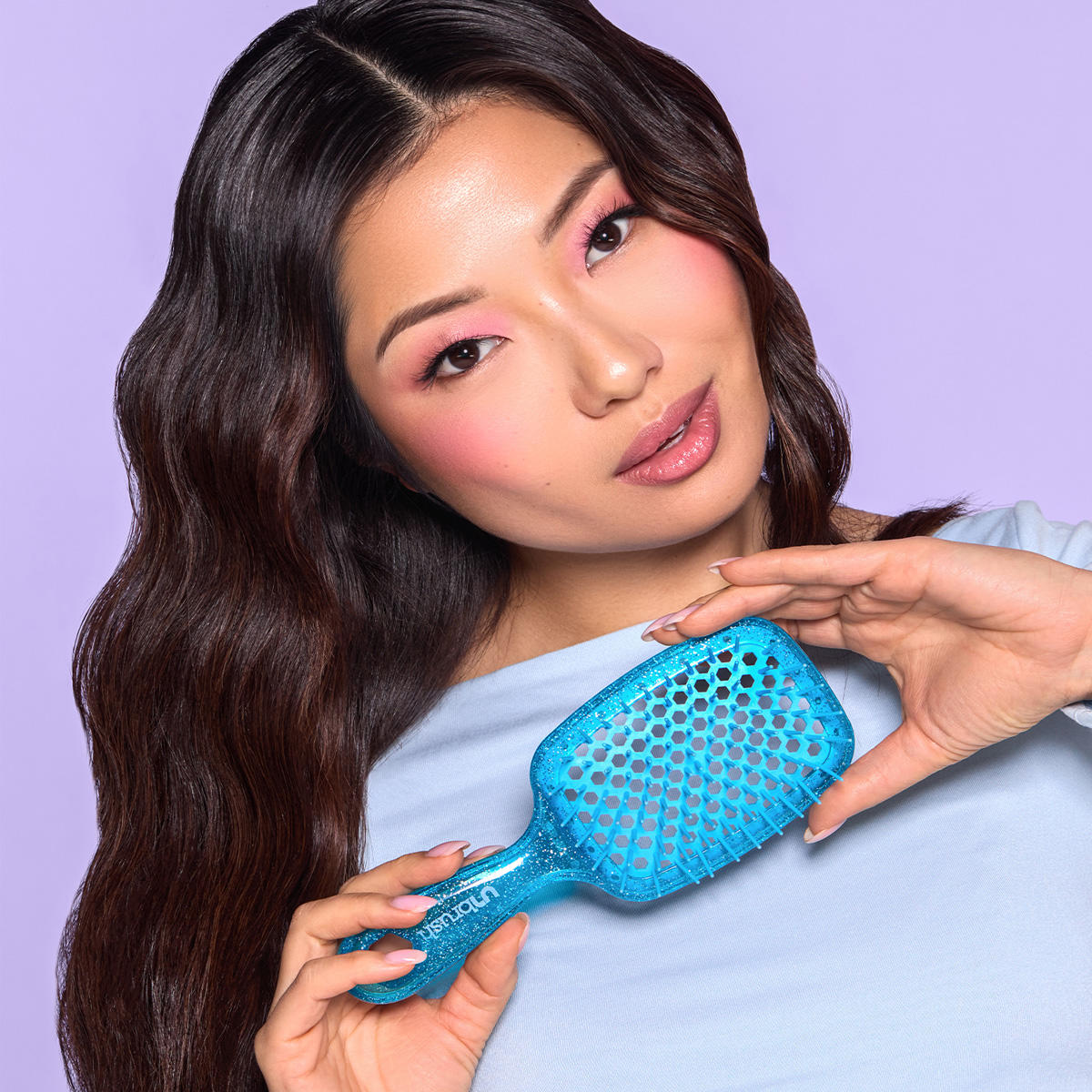 UNbrush Detangling Hair Brush Sapphire - 3