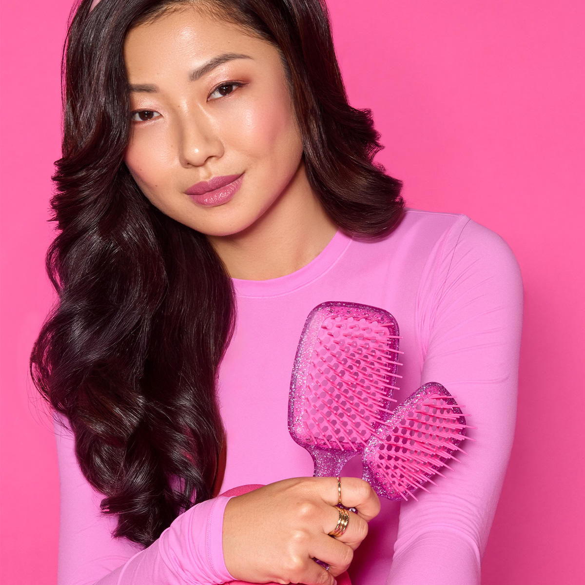 UNbrush Detangling Hair Brush Mini Rose Quartz - 3