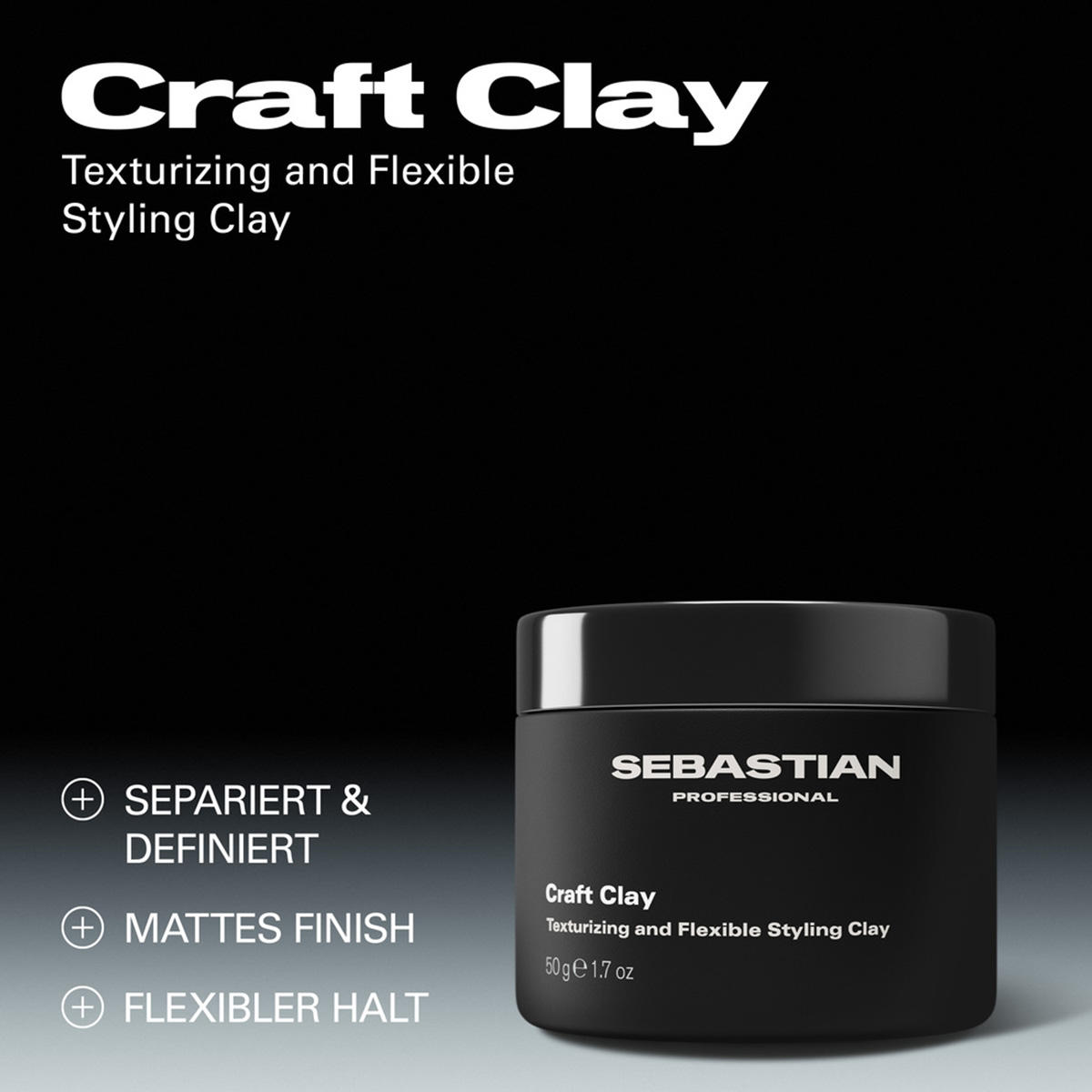 Sebastian Craft Clay Texturizing & Flexible Styling Clay mittlerer Halt 50 g - 3