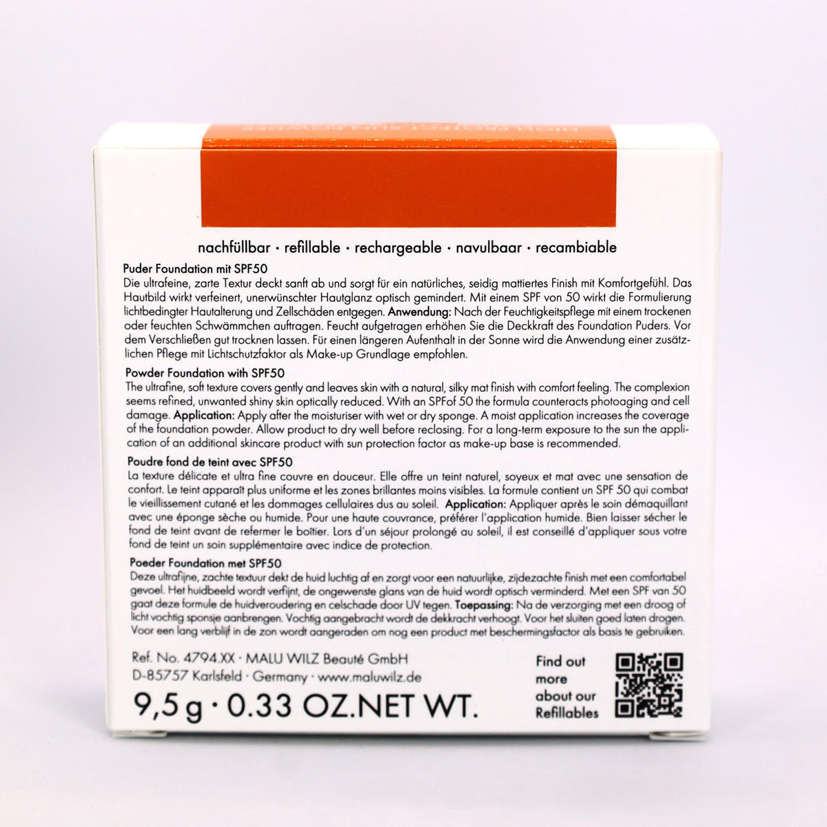 Malu Wilz High Protect Sun Powder Foundation SPF 50 Warm beige, 9,5 g - 4