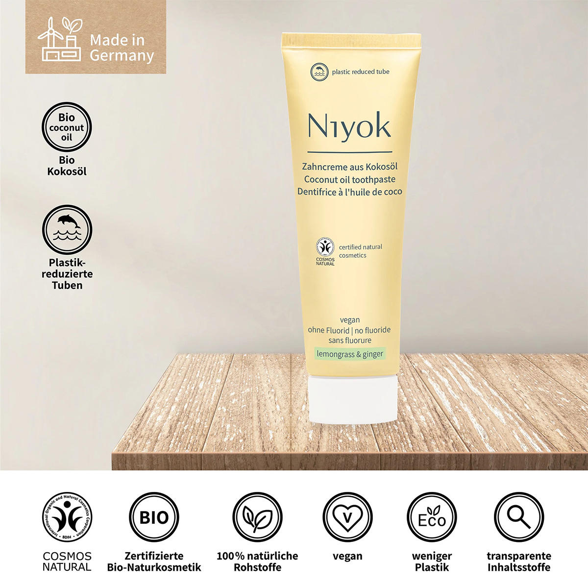 Niyok Dentifrice à l'huile de noix de coco - citronnelle et gingembre 75 ml - 4