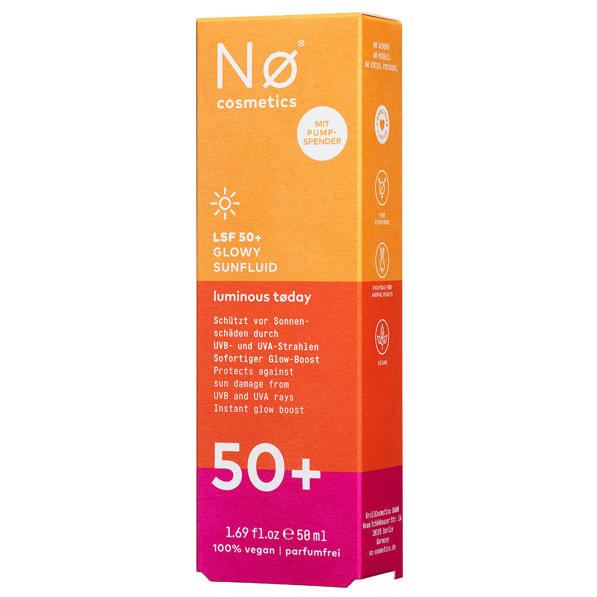 Nø Cosmetics safe tøday Glowy Sunfluid LSF 50+ 50 ml - 4