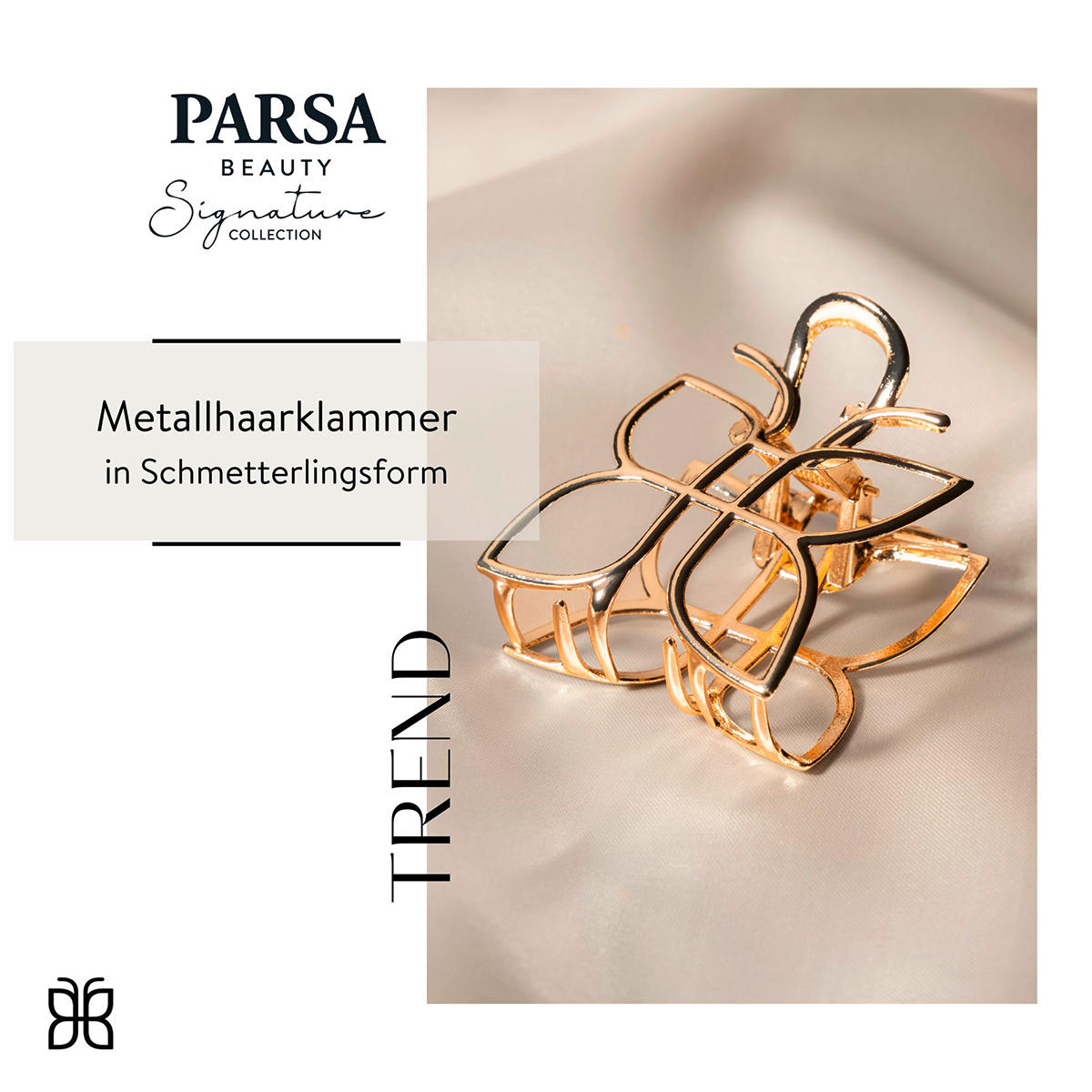 PARSA Beauty Haarklammer Schmetterling Gold  - 4