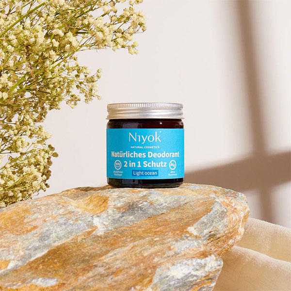 Niyok 2 in 1 anti-transpirant deodorant crème - Licht oceaan 40 ml - 5