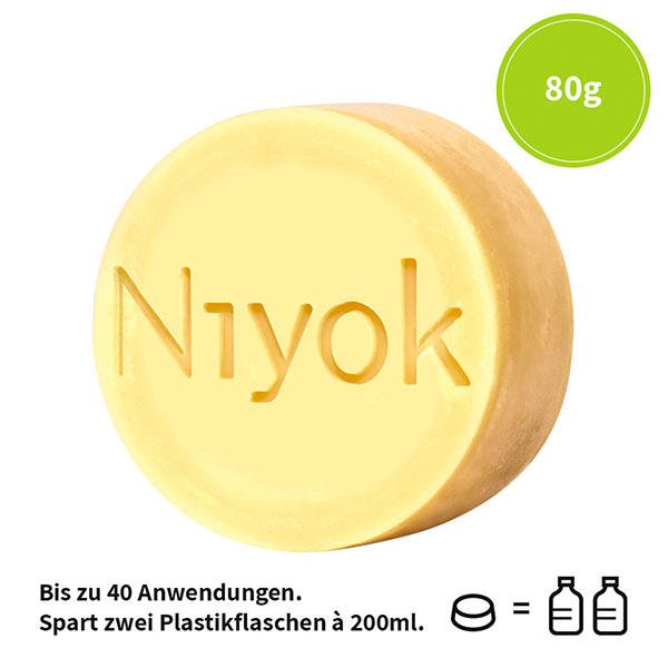 Niyok Shampooing + après-shampooing solide 2 en 1 - Green touch 80 g - 5