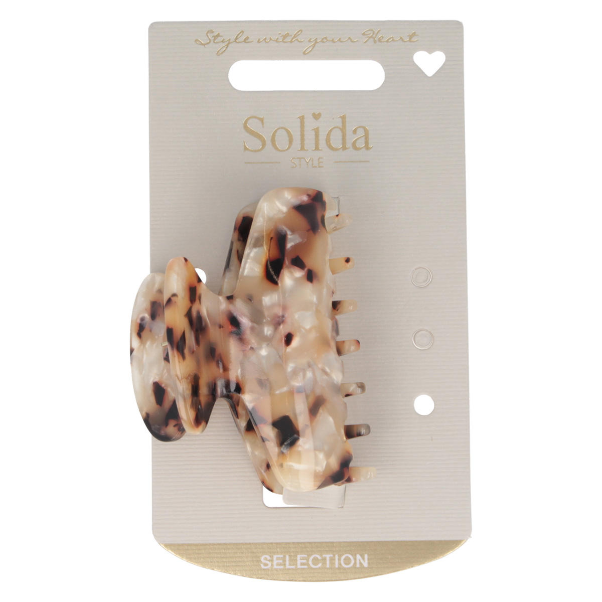 Solida Pince à cheveux marron à motifs 7 cm - 5